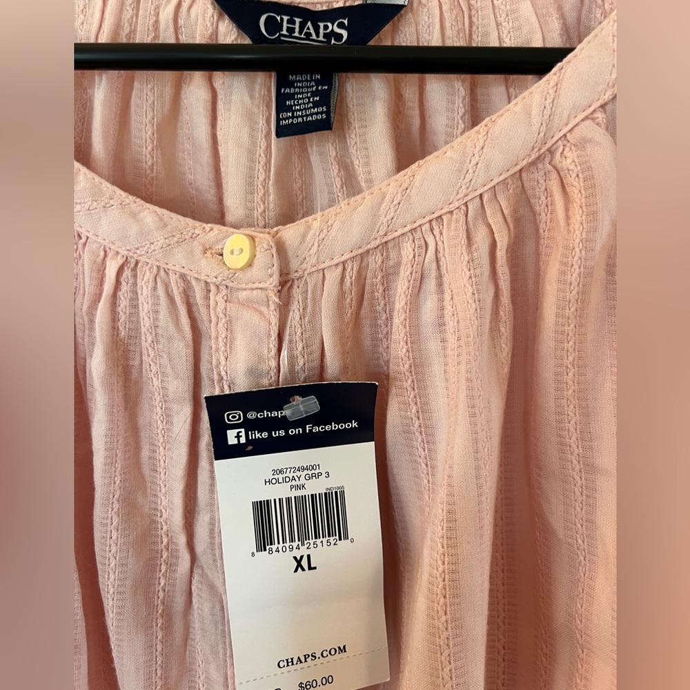Chaps Light Pink Striped Blouse - Picture 8 of 8
